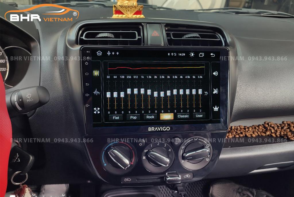 Trải nghiệm âm thanh sống động trên màn hình DVD Android Bravigo Air 2 Mitsubishi Attrage 2013 - nay
