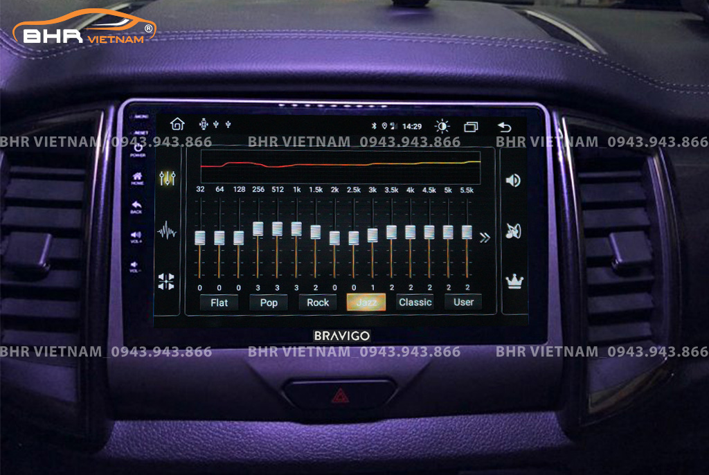 Trải nghiệm âm thanh sống động trên màn hình DVD Android Bravigo Ultimate (6G+128G)  Ford Everest 2016 - nay