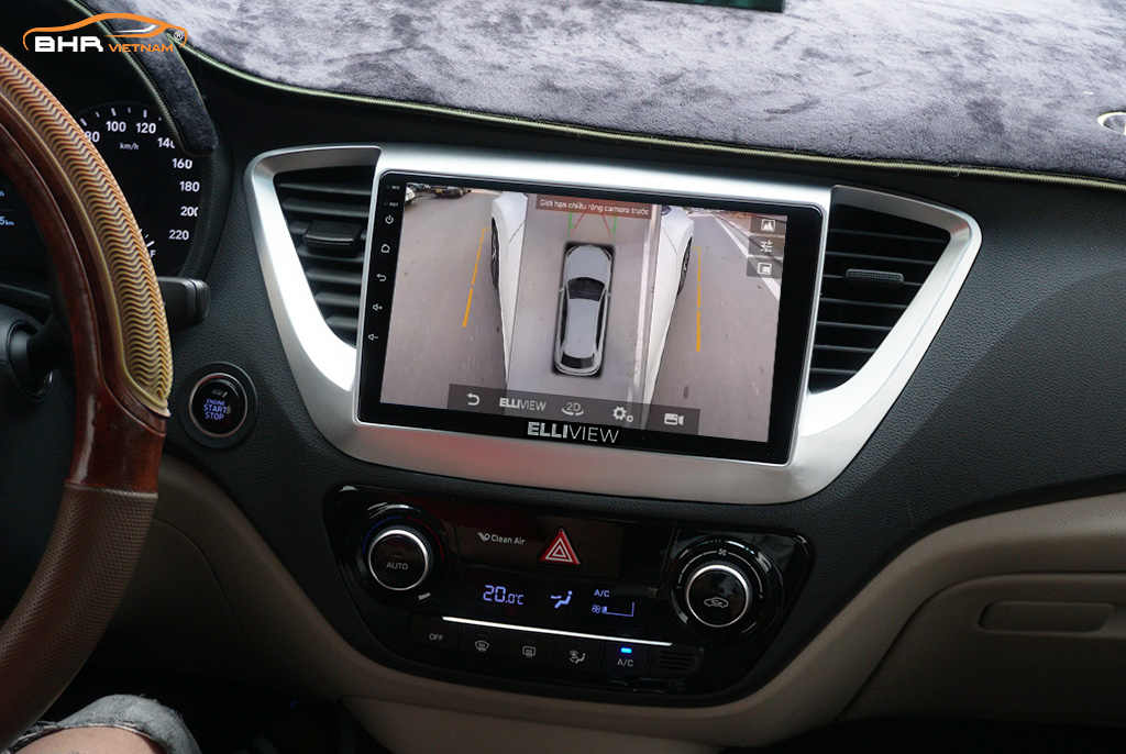 Hình ảnh quan sát 2 bên gương trên màn hình DVD Elliview S4 Basic Hyundai Accent 2017 - 2020
