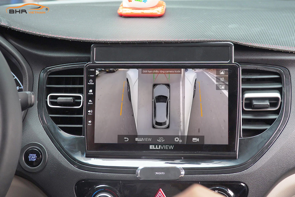 Hình ảnh quan sát 2 bên gương trên màn hình DVD Elliview S4 Basic Hyundai Accent 2021 - nay