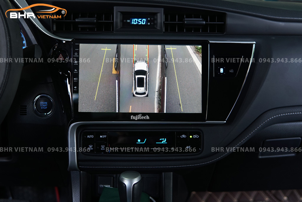 Hình ảnh quan sát 2 bên gương trên màn hình DVD Fujitech 360 Toyota Altis 2018 - 2019
