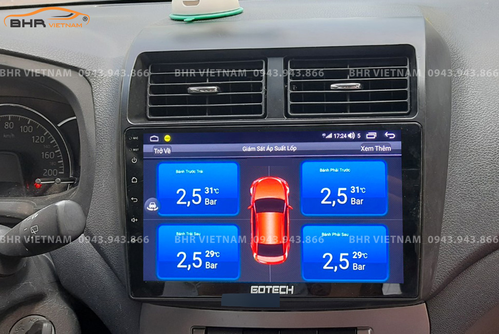 Màn hình DVD Vitech Toyota Wigo 2019 - nay tích hợp cảm biến áp suất lốp