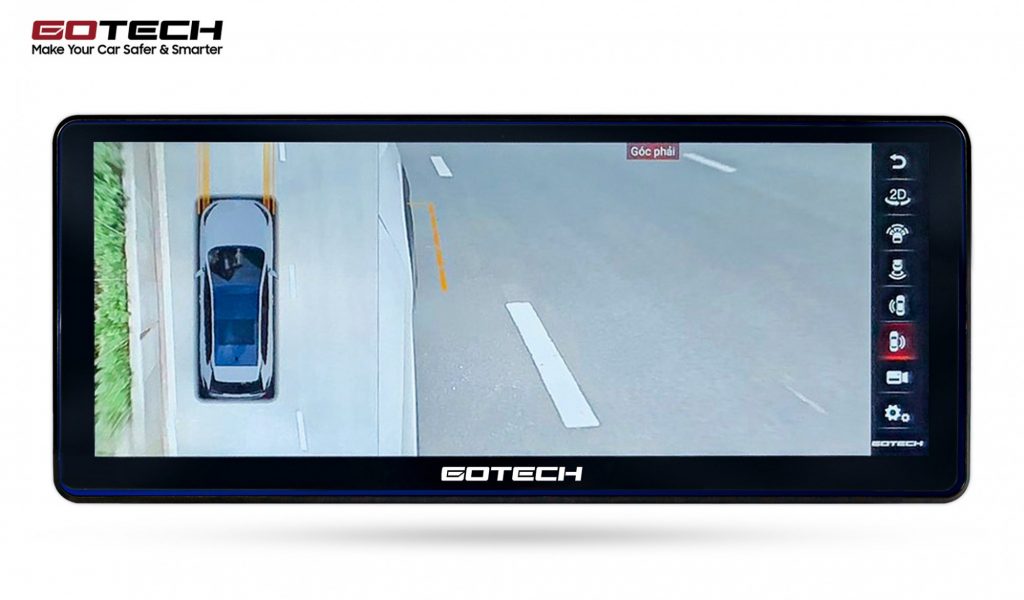 Màn hình ô tô thông minh Gotech GT Evo kết nối với camera, hỗ trợ quan sát khi lái xe