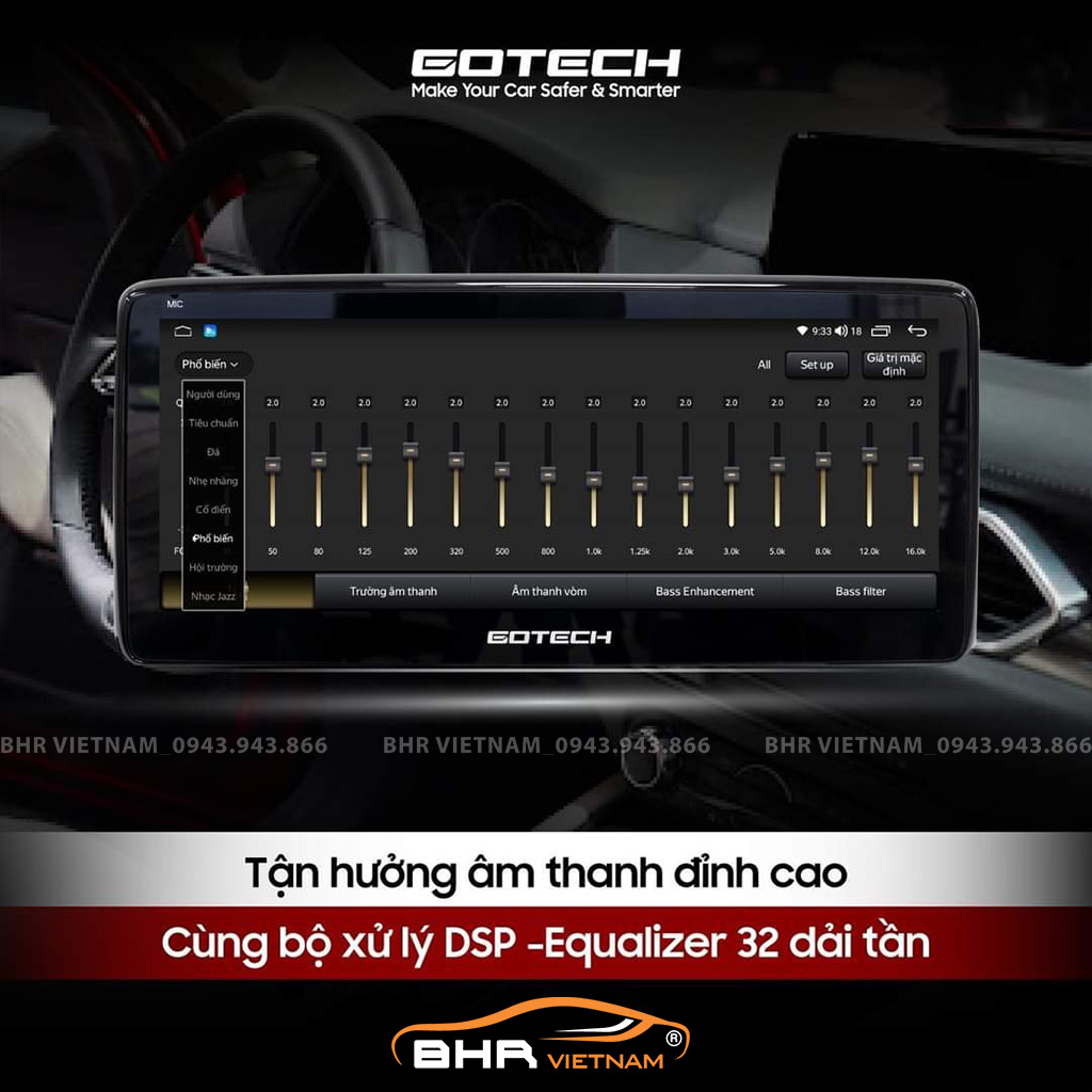 Trải nghiệm âm thanh DSP 32 kênh trên màn hình Gotech GT Mazda Pro Mazda 2 2015 - nay