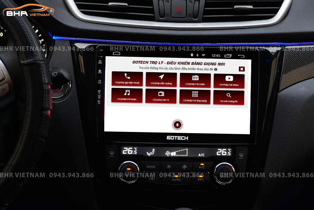 Điều khiển bằng giọng nói thông minh màn hình Gotech GT8 Nissan Xtrail 2017 - nay​​​​​​​ 