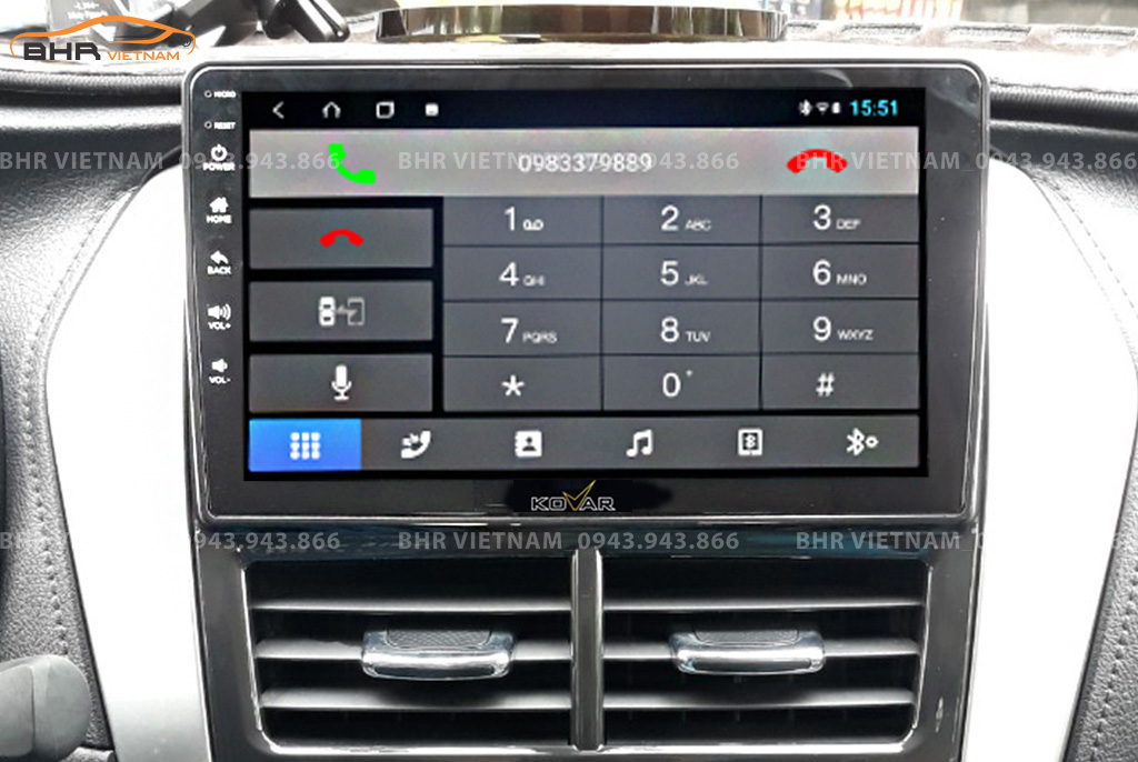 Kết nối điện thoại trên màn hình Kovar Plus 360 Toyota Vios 2019 - nay