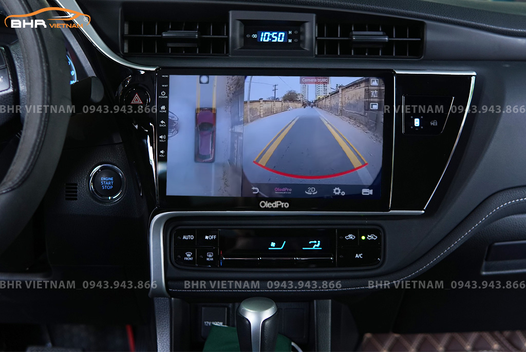Hình ảnh quan sát camera trước màn hình DVD Oled Pro X5S Toyota Altis 2020 - nay