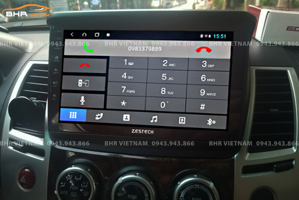 Kết nối điện thoại trên màn hình Zestech Z500 Mitsubishi Pajero Sport 2011 - 2017