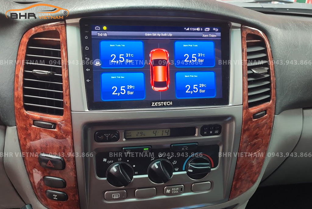  Màn hình DVD Zestech Z500 Toyota Hilux 2005 - 2015 tích hợp cảm biến áp suất lốp