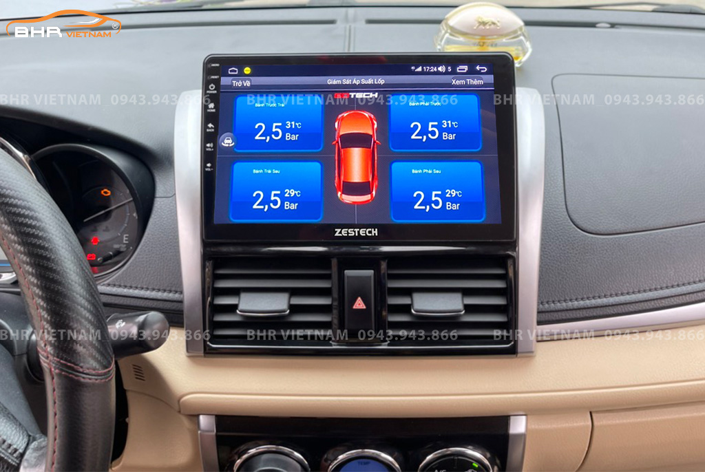  Màn hình DVD Zestech Z900 Toyota Yaris 2014 - 2018 tích hợp cảm biến áp suất lốp
