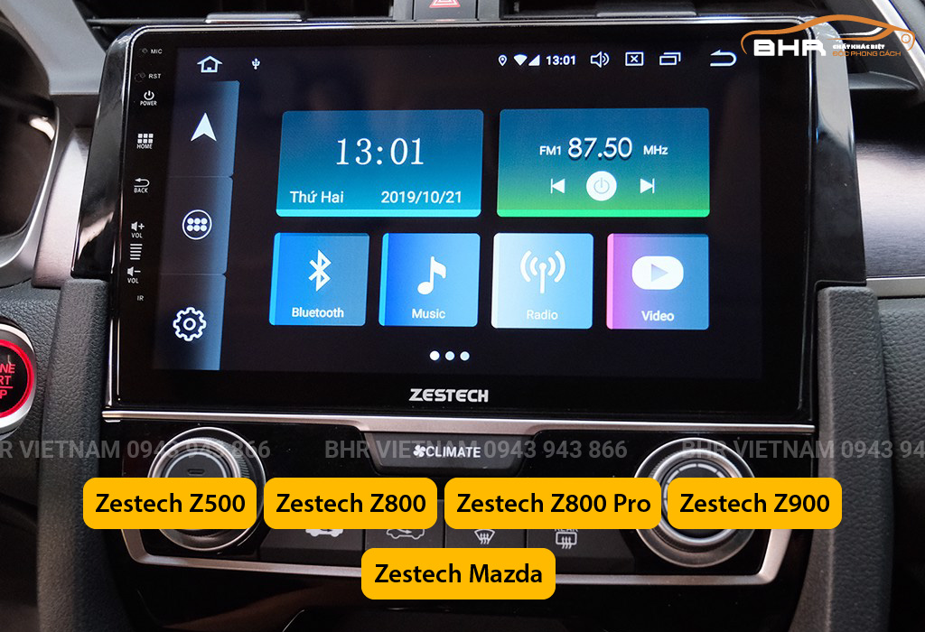 Màn hình Android Zestech với nhiều dòng DVD: Z500, Z800, Z800 Pro, Z900, Mazda