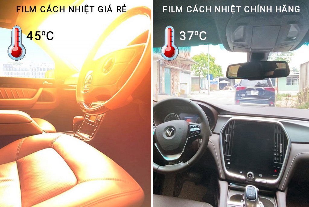 Dán phim cách nhiệt ô tô cách nhiệt, làm giảm nhiệt độ trong xe