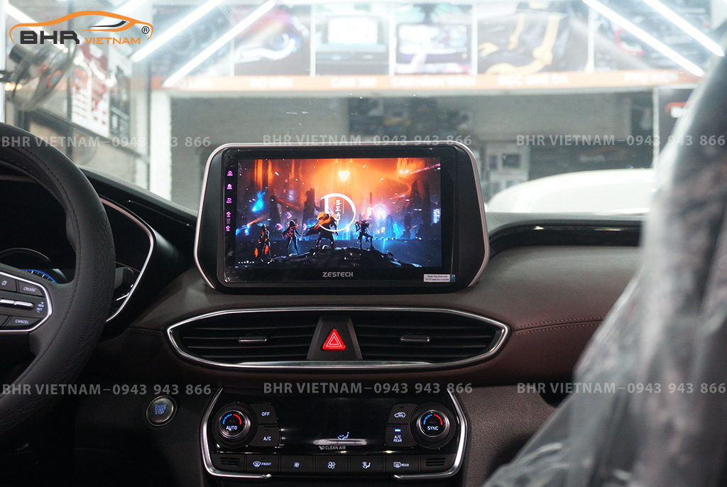 Hình ảnh lắp đặt màn hình DVD ô tô cho xe Hyundai Santafe