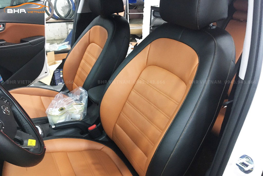 Bọc ghế giả da Simili Hyundai Kona phối nhiều màu kiểu dáng múi ngang
