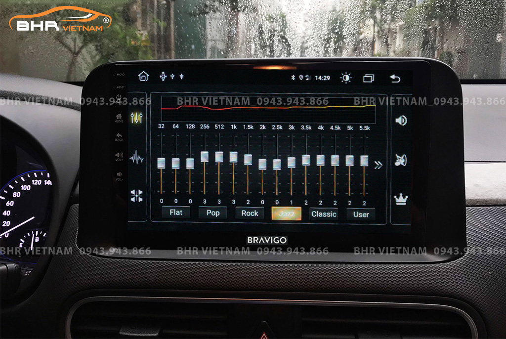 Trải nghiệm âm thanh sống động trên màn hình DVD Android Bravigo Pro 2 Hyundai Kona 2018 - nay