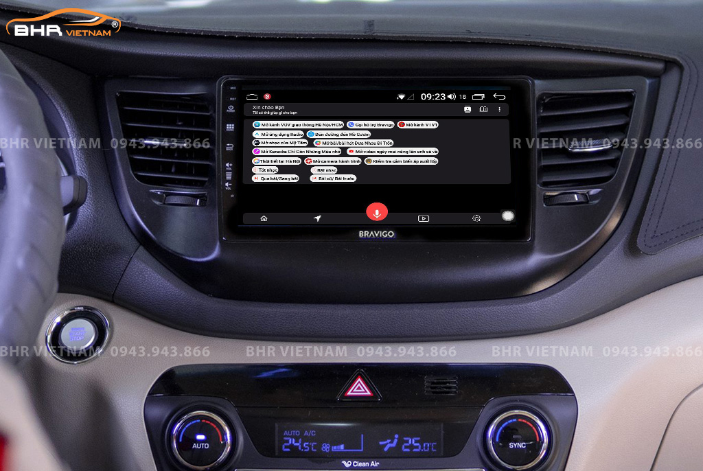 Điều khiển bằng giọng nói thông minh DVD Android Bravigo Pro 2 Hyundai Tucson 2015 - 2018