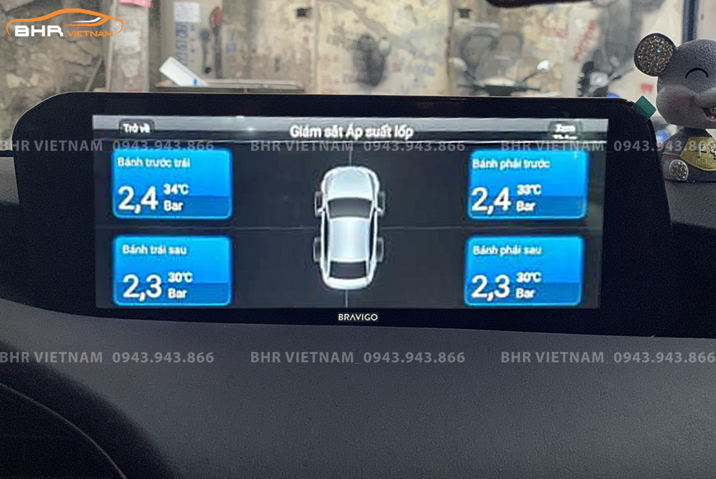 Màn hình DVD Android Bravigo Mazda 3 2020 - nay tích hợp cảm biến áp suất lốp