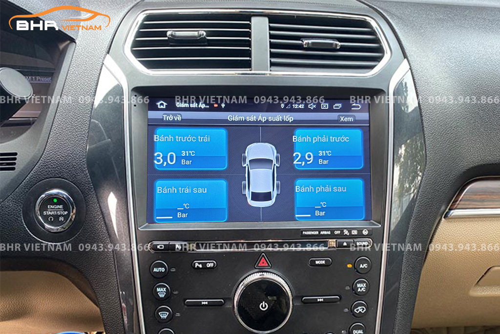 Hình ảnh quan sát cảm biến áp suất lốp Bravigo Ultimate Ford Explorer 2016 - nay