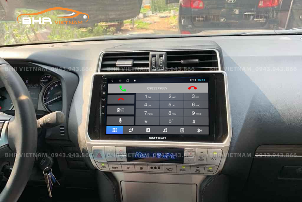 Kết nối điện thoại trên màn hình DVD Android Bravigo Ultimate Toyota Land Cruiser Prado 2017 - nay