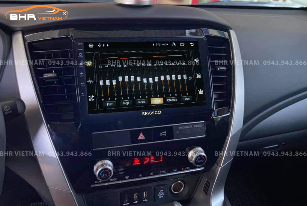Trải nghiệm âm thanh sống động trên màn hình DVD Android Bravigo Ultimate Mitsubishi Pajero Sport 2018 - nay