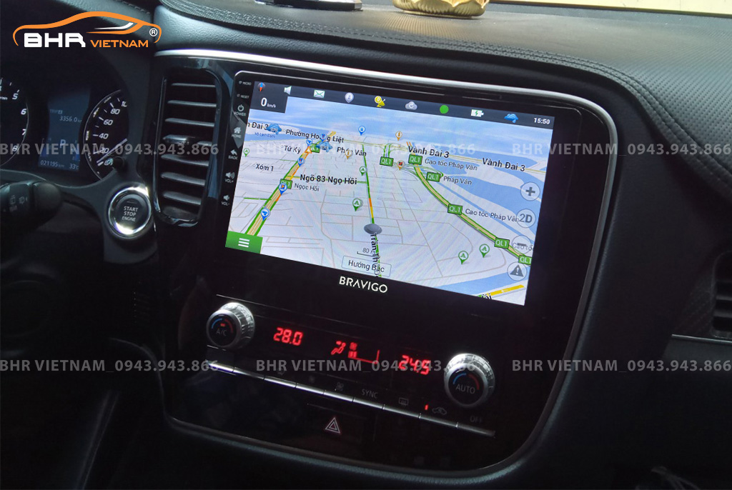 Bản đồ chỉ đường Vietmap, Navitel, Googlemap trên màn hình DVD Android Bravigo Ultimate Mitsubishi Triton 2020 - nay