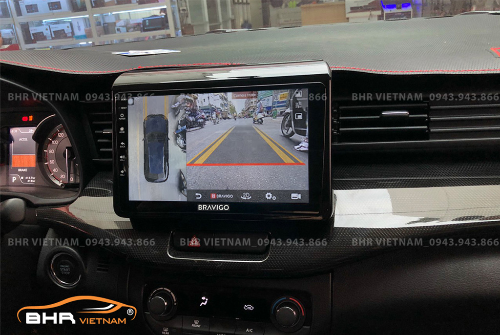 Hình ảnh quan sát camera trước màn hình DVD Bravigo Ultimate Suzuki XL7 2019 - nay