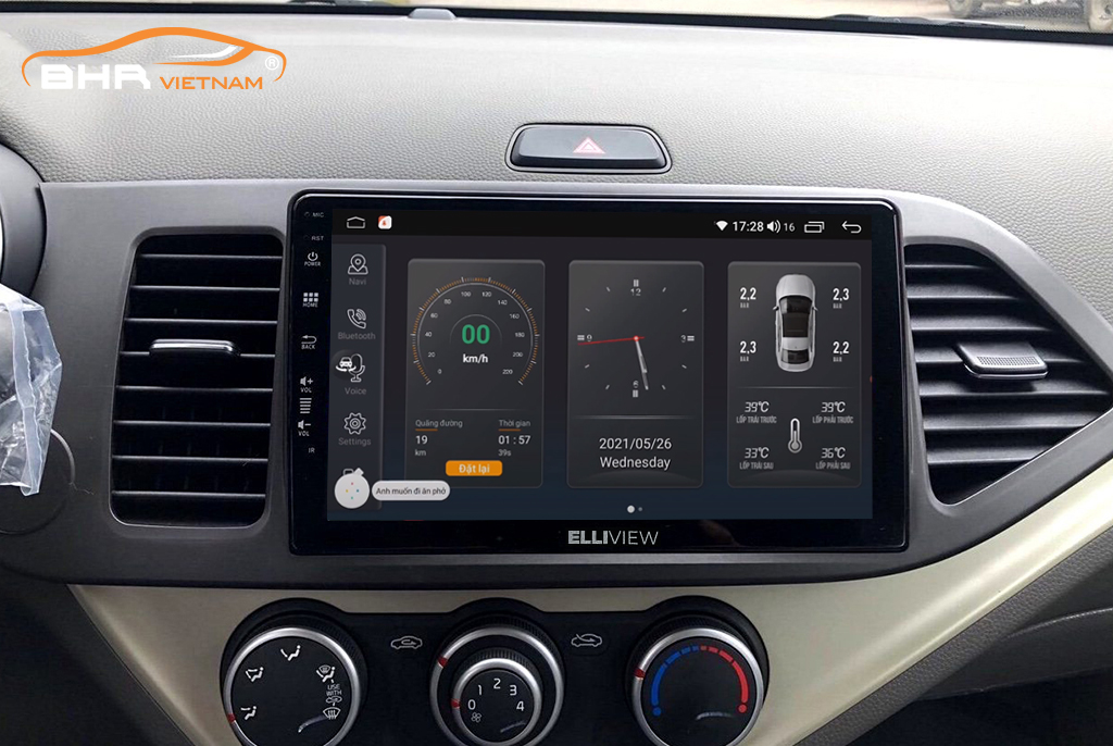 Điều khiển bằng giọng nói thông minh màn hình Elliview S4 Basic Kia Morning 2011 - 2020