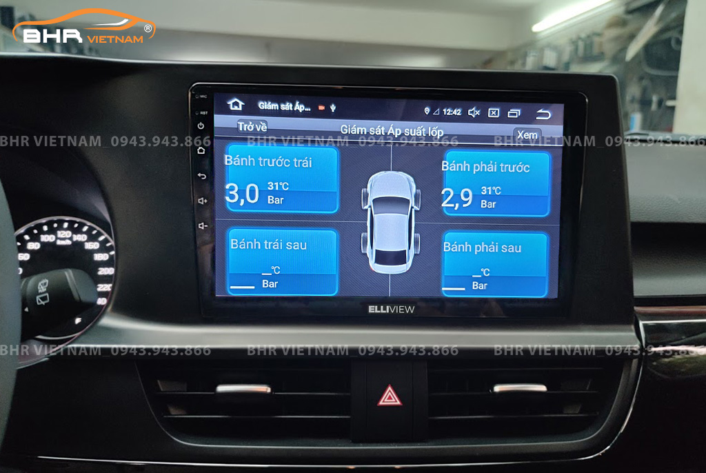 Hình ảnh quan sát cảm biến áp suất lốp Elliview S4 Deluxe Kia Seltos 2020 - nay