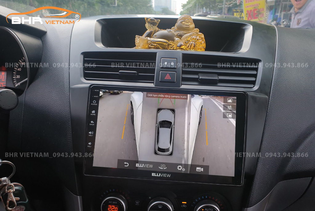 Hình ảnh quan sát 2 bên gương trên màn hình DVD Elliview S4 Deluxe Mazda BT50 2013 - nay