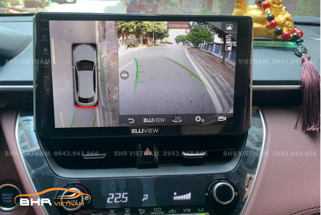 Hình ảnh quan sát từ camera sau Elliview S4 Deluxe Toyota Cross 2020 - nay