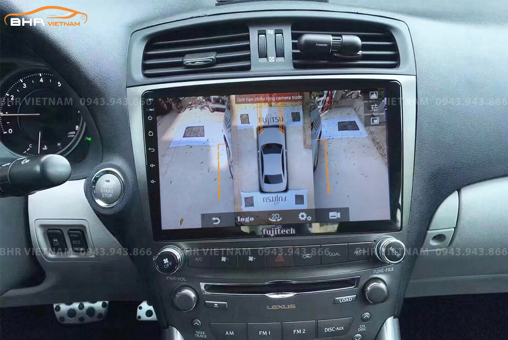 Hình ảnh quan sát 2 bên gương trên màn hình DVD Fujitech 360 Lexus IS250 2005 - 2012