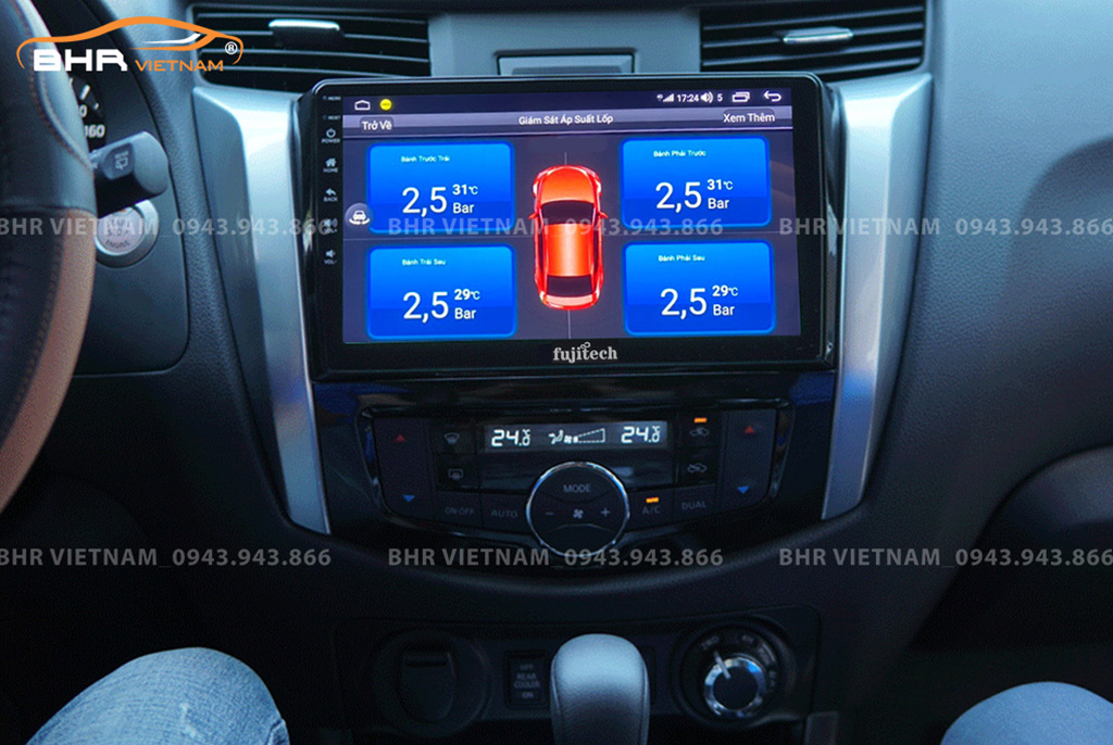 Hình ảnh quan sát cảm biến áp suất lốp Fujitech 360 Nissan Navara 2021 - nay