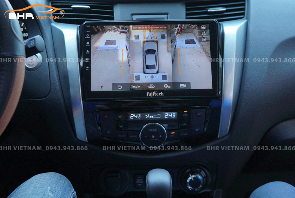 Hình ảnh quan sát 2 bên gương trên màn hình DVD Fujitech 360 Nissan Navara 2021 - nay