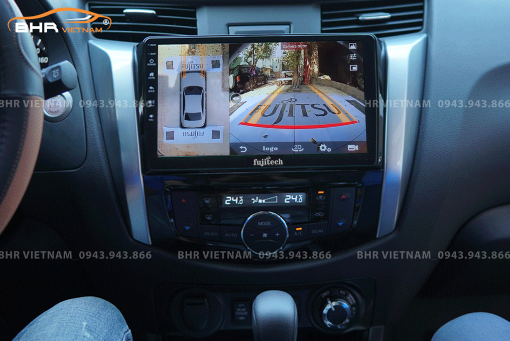 Hình ảnh quan sát camera trước màn hình DVD Fujitech 360 Nissan Navara 2021 - nay