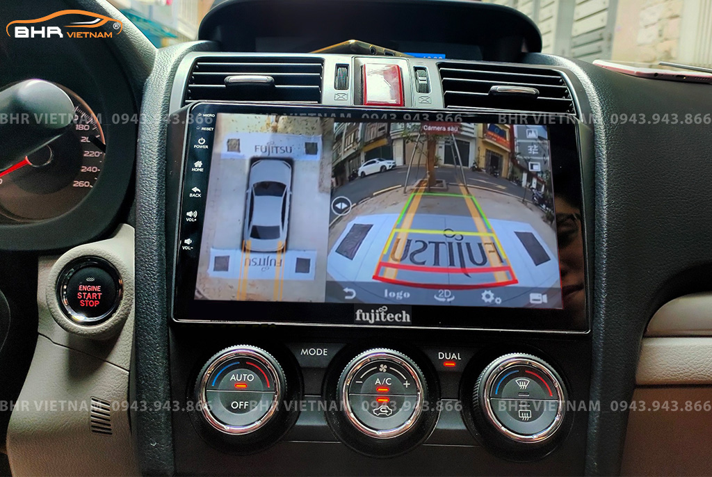 Hình ảnh quan sát từ camera sau trên màn hình DVD Fujitech 360 Subaru Forester 2013 - 2019