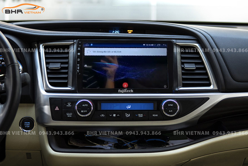 Điều khiển bằng giọng nói Màn hình Android Fujitech 360 Toyota Highlander 2014 - 2019