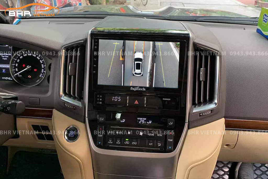 Hình ảnh quan sát 2 bên gương trên màn hình DVD Fujitech 360 Toyota Land Cruiser 2016 - 2020