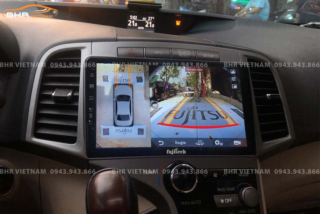 Hình ảnh quan sát camera trước màn hình DVD Fujitech 360 Toyota Venza 2009 - 2015