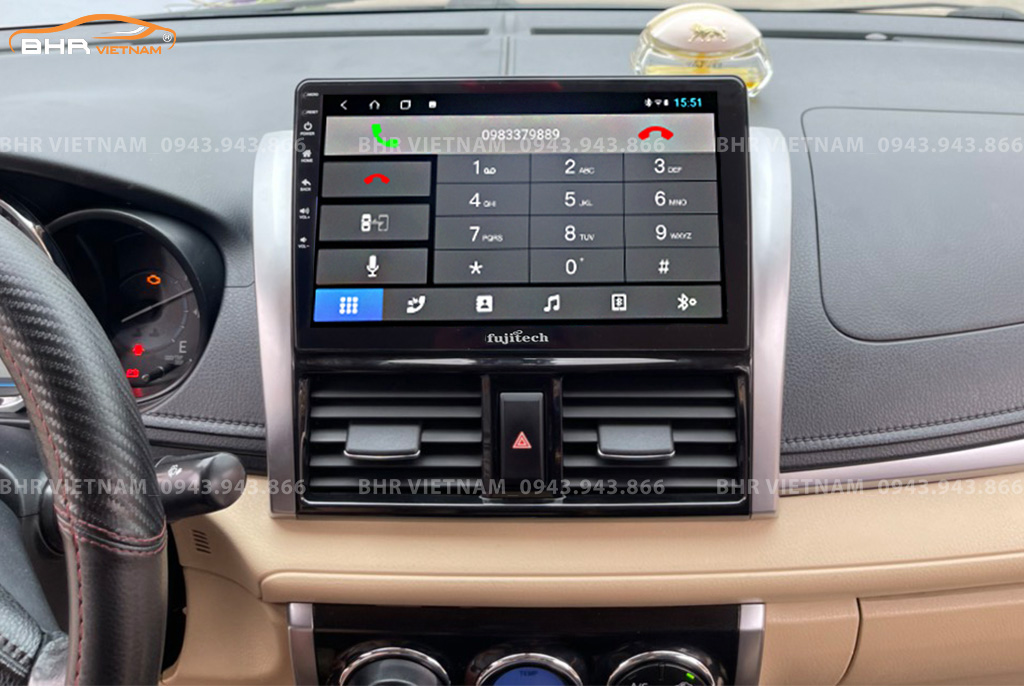 Kết nối điện thoại trên màn hình DVD Android Fujitech Toyota Yaris 2014 - 2018