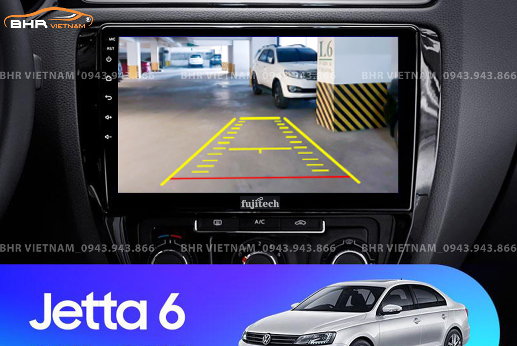 Màn hình DVD Fujitech Volkswagen Jetta 2011 - 2018 tích hợp camera lùi