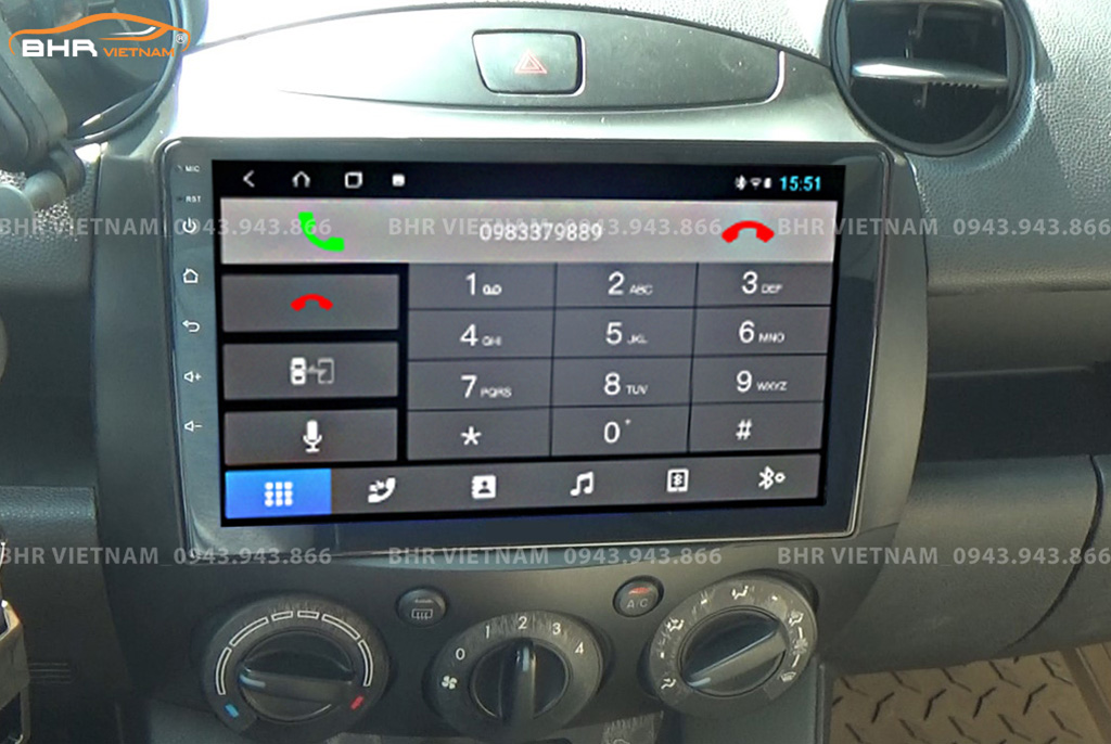Kết nối điện thoại trên màn hình DVD Android Vitech Mazda 2 2007 - 2014