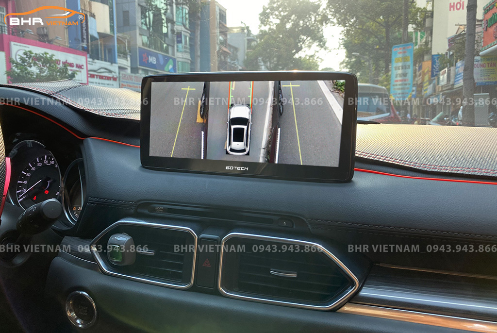 Hình ảnh quan sát 2 bên gương trên màn hình DVD Gotech GT Mazda 360 Pro Mazda CX8 2019 - nay