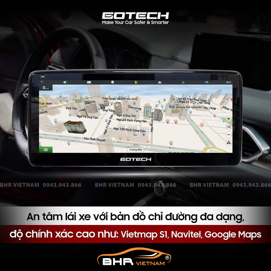 Bản đồ chỉ đường thông minh: Vietmap, Navitel, Googlemap trên màn hình GT Mazda 360 Pro Mazda 3 2020 - nay