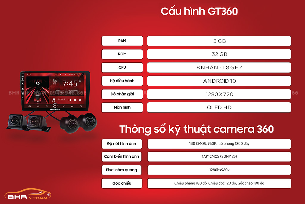 Thông số màn hình liền camera 360 Gotech GT360