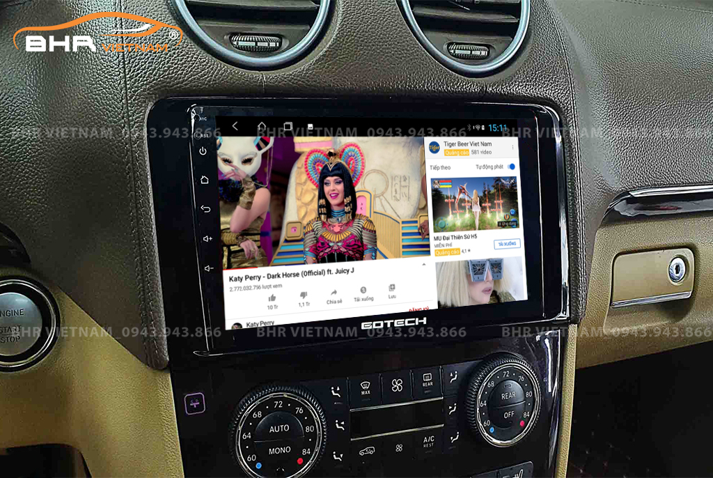 Giải trí Youtube, xem phim sống động trên màn hình Gotech GT360 Mercedes GL Class 2006 - 2013
