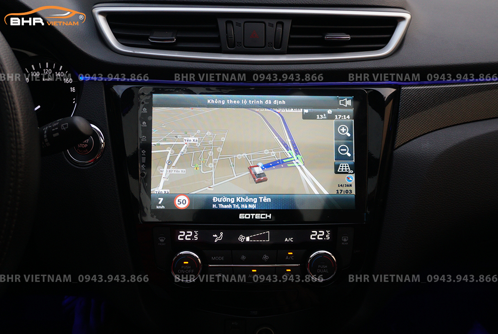Gotech GT360 Nissan Xtrail 2017 - nay với bản đồ chỉ đường thông minh: Vietmap, Navitel, Googlemap