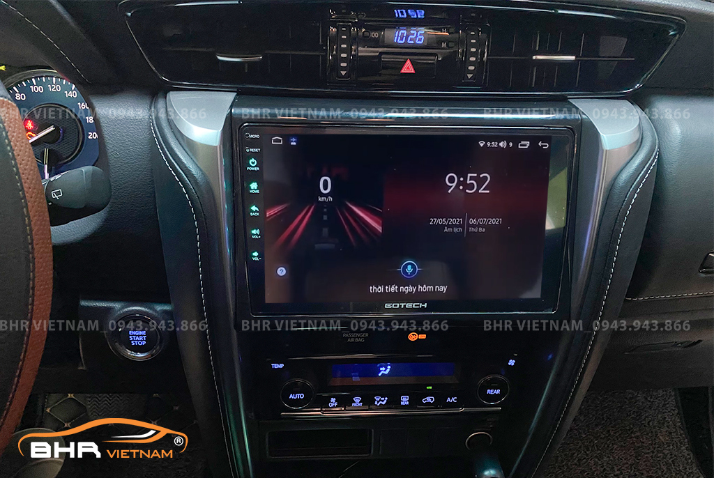 Điều khiển bằng giọng nói thông minh màn hình Gotech GT360 Toyota Fortuner 2017 - nay