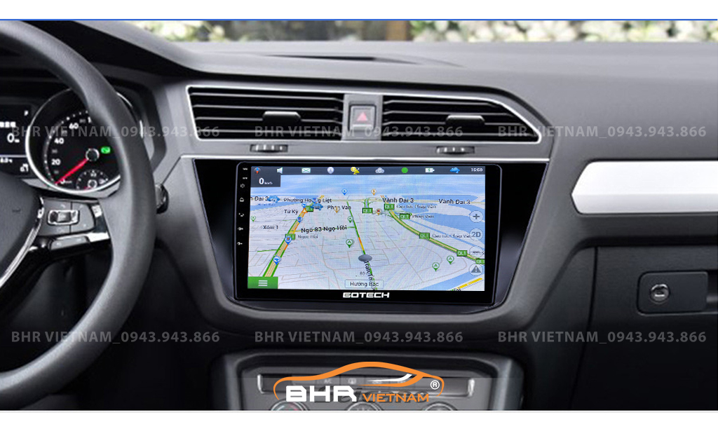Gotech GT360 Volkswagen Tiguan 2017 - nay với bản đồ chỉ đường thông minh: Vietmap, Navitel, Googlemap