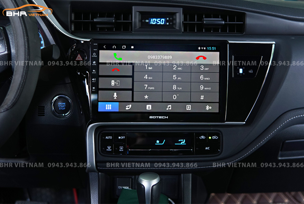 Kết nối điện thoại trên màn hình Gotech GT360 Plus Toyota Altis 2018 - nay