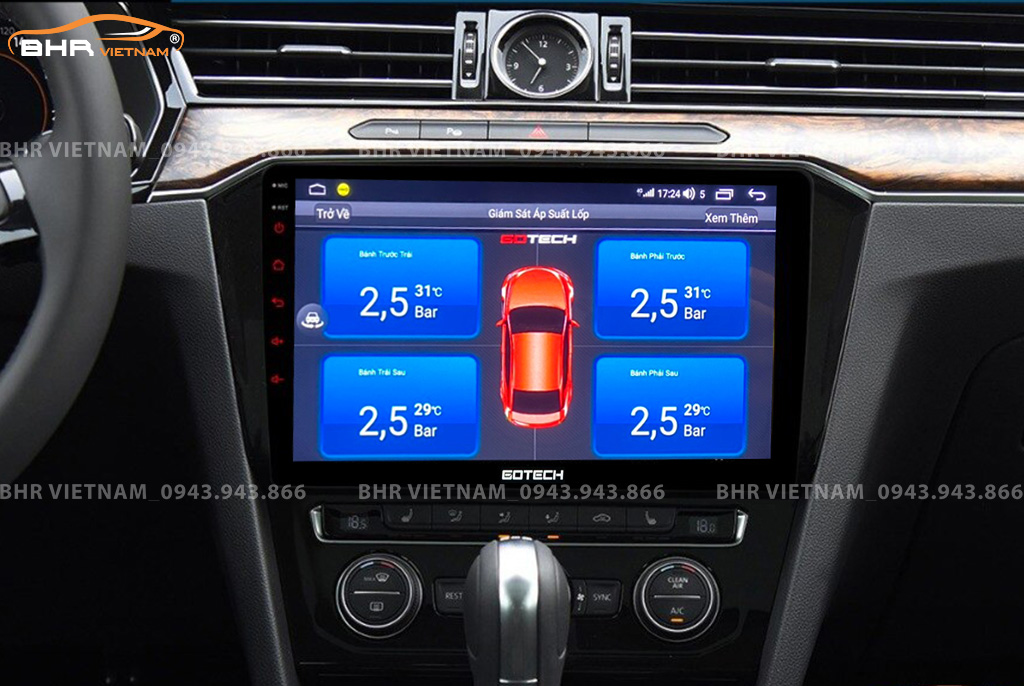 Hình ảnh quan sát cảm biến áp suất lốp Gotech GT360 Plus Volkswagen Passat 2016 - nay
